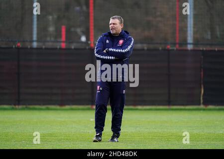 HENGELO, NETHERLANDS - JANUARY 3: assistant trainer Andries Ulderink of Twente Enschede FC during the First Training Session 2022 match between FC Twente and  at FBK Stadion on January 3, 2022 in Hengelo, Netherlands (Photo by Jeroen Meuwsen/Orange Pictures) Stock Photo