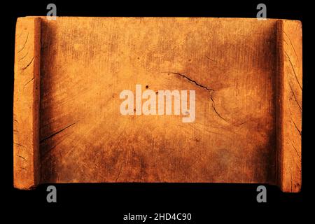 Closeup shot of a brown wooden texture against a black background Stock Photo