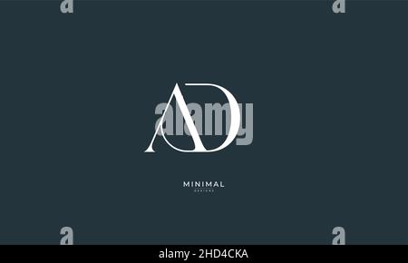 AD A D Purple Letter Logo Design with Creative Liquid Effect Flowing ...