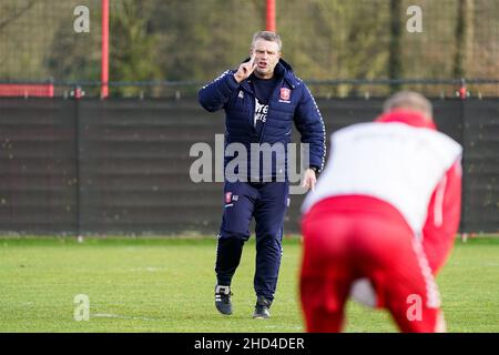 HENGELO, NETHERLANDS - JANUARY 3: assistant trainer Andries Ulderink of Twente Enschede FC during the First Training Session 2022 match between FC Twente and  at FBK Stadion on January 3, 2022 in Hengelo, Netherlands (Photo by Jeroen Meuwsen/Orange Pictures) Stock Photo