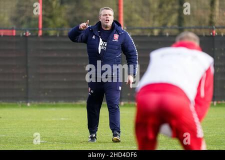 HENGELO, NETHERLANDS - JANUARY 3: assistant trainer Andries Ulderink of Twente Enschede FC during the First Training Session 2022 match between FC Twente and  at FBK Stadion on January 3, 2022 in Hengelo, Netherlands (Photo by Jeroen Meuwsen/Orange Pictures) Stock Photo