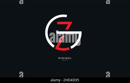GZ Monogram logo letter with simple shape and circle rounded design ...