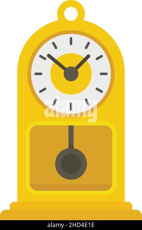 Chalet pendulum clock icon. Flat illustration of chalet pendulum clock vector icon isolated on white background Stock Vector