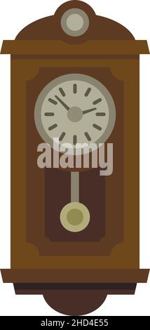 Kinetic pendulum clock icon. Flat illustration of kinetic pendulum clock vector icon isolated on white background Stock Vector