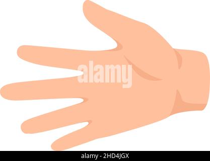 Five figers or open hand gesture icon. Illustration of human finger gesture five count vector isolated Stock Vector