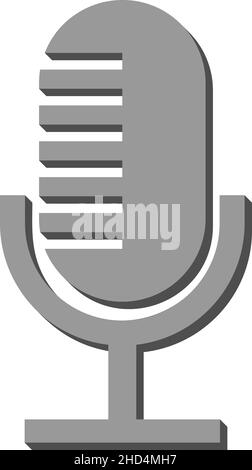 simple studio microphone symbol or icon, vector illustration Stock Vector