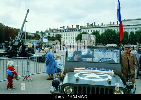 Archives 80ies: French army, Illustration, Lyon, France Stock Photo