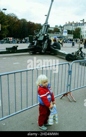 Archives 80ies: French army, Illustration, Lyon, France Stock Photo