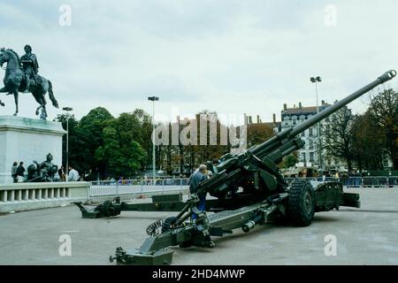 Archives 80ies: French army, Illustration, Lyon, France Stock Photo