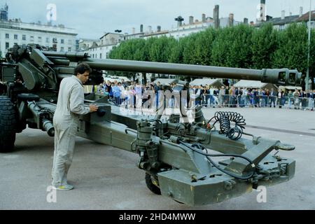 Archives 80ies: French army, Illustration, Lyon, France Stock Photo