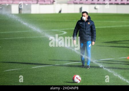 Barcelona, Spain. 3rd January 2022: Nou Camp, Barcelona, Spain; FC Barcelona Press conference to introduce new signing Ferran Torres and training sessions: in action during the FC Barcelona training session at Camp Nou Stadium Credit: Action Plus Sports Images/Alamy Live News Stock Photo