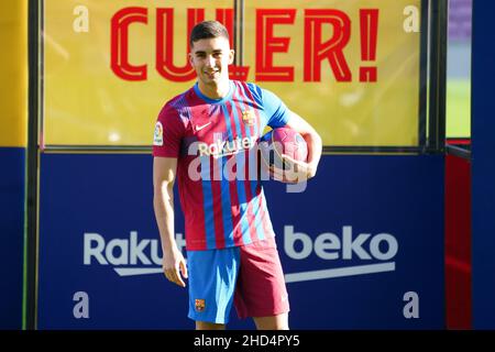 FC Barcelona player (7) Ferran Torres celebrates his second score with
