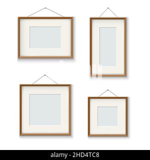 Wooden wall pictures Stock Vector