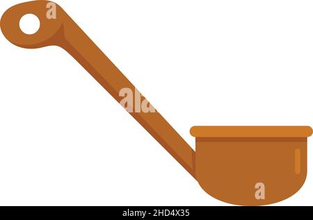 Sauna wood spoon icon. Flat illustration of sauna wood spoon vector icon isolated on white background Stock Vector