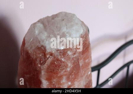 Up close of a pink crystal rock Stock Photo