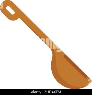 Sauna wood spoon icon. Flat illustration of sauna wood spoon vector icon isolated on white background Stock Vector