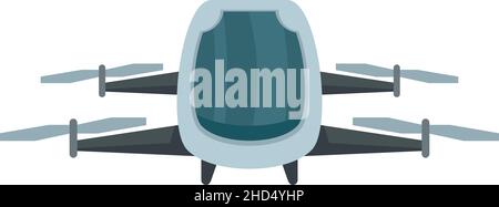 Driverless taxi drone icon. Flat illustration of Driverless taxi drone vector icon isolated on white background Stock Vector