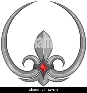 Fleur de lis vector design, representation of the fleur de lis, symbol used in medieval heraldry Stock Vector