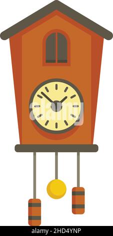 Bird pendulum clock icon. Flat illustration of bird pendulum clock vector icon isolated on white background Stock Vector