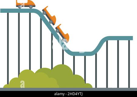 Roller coaster kids icon. Flat illustration of roller coaster kids vector icon isolated on white background Stock Vector