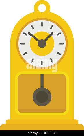 Chalet pendulum clock icon. Flat illustration of chalet pendulum clock vector icon isolated on white background Stock Vector