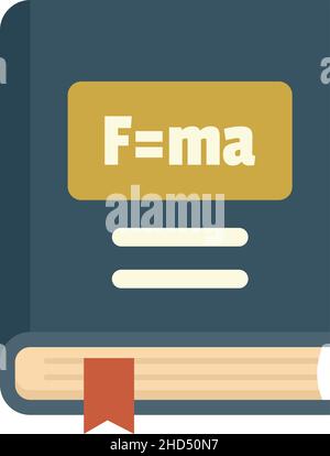 Newton force book icon. Flat illustration of newton force book vector icon isolated on white background Stock Vector