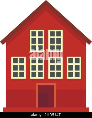 Wood swedish house icon. Flat illustration of wood swedish house vector icon isolated on white background Stock Vector