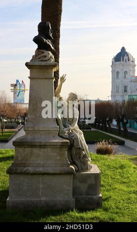 Sculpture of Augusto González de Linares who founded a Maritime Museum in Santander Cantabria Spain Stock Photo