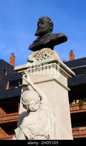 Sculpture of Augusto González de Linares who founded a Maritime Museum in Santander Cantabria Spain Stock Photo