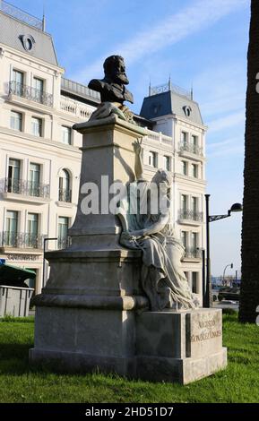 Sculpture of Augusto González de Linares who founded a Maritime Museum in Santander Cantabria Spain Stock Photo