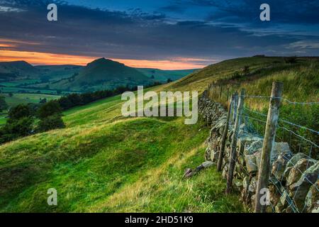 View towards Parkhouse Hill with the Dragon's Back and  Chrome Hill. Stock Photo