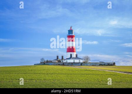 Happisburgh Lighthouse on the North Norfolk coast. Stock Photo