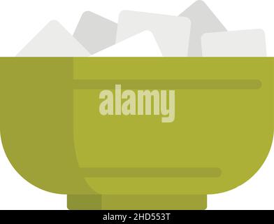 Tea ceremony bowl sugar icon. Flat illustration of tea ceremony bowl sugar vector icon isolated on white background Stock Vector