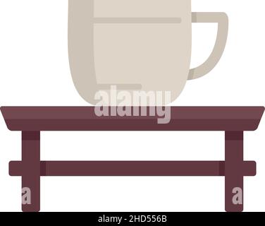 Tea ceremony table icon. Flat illustration of tea ceremony table vector icon isolated on white background Stock Vector