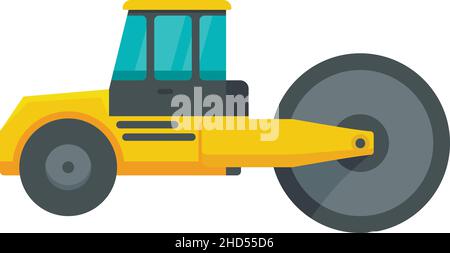 Safety road roller icon. Flat illustration of safety road roller vector icon isolated on white background Stock Vector
