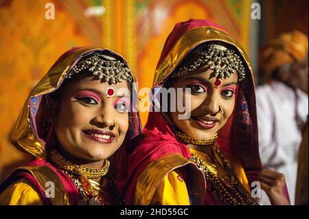 Dancers at Jaisalmer. Stock Photo