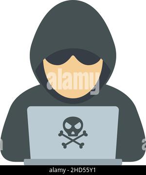 Modern hacker icon. Flat illustration of modern hacker vector icon isolated on white background Stock Vector
