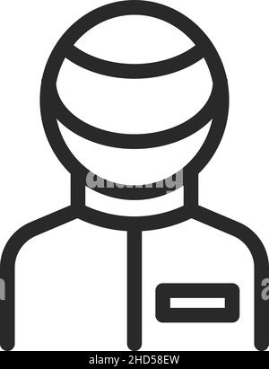 Person in helmet avatar. Racer icon. Car pilot Stock Vector
