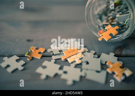jigsaw piece puzzle game transparent classic shape illustration cut Stock  Photo - Alamy