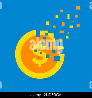 Inflation decline of money Stock Vector