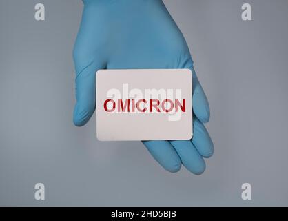Omicron corona variant. Omikron mutation. Stock Photo