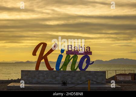 Monumental letters with the legend KINO in  Kino bay , Sonora Mexico. outdoors. © (© Photo: LuisGutierrez / NortePhoto.com) Letras monumentales con la leyenda KINO en bahia de Kino ,Sonora Mexico. outdoors. © (© Photo:LuisGutierrez/ NortePhoto.com) Stock Photo