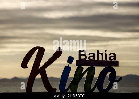 Monumental letters with the legend KINO in  Kino bay , Sonora Mexico. outdoors. © (© Photo: LuisGutierrez / NortePhoto.com) Letras monumentales con la leyenda KINO en bahia de Kino ,Sonora Mexico. outdoors. © (© Photo:LuisGutierrez/ NortePhoto.com) Stock Photo