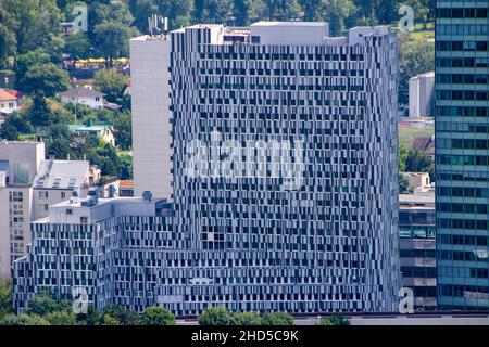 Vienna, Austria, July 25, 2021. The K4 office building, formerly known as Generali Tower, is an office building Stock Photo