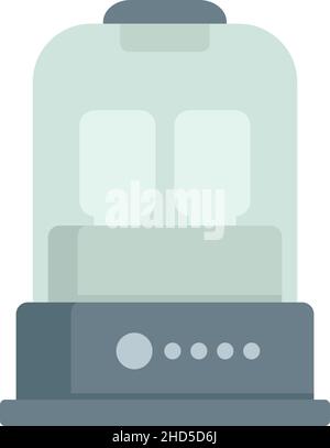 Milk bottle sterilizer device icon. Flat illustration of milk bottle sterilizer device vector icon isolated on white background Stock Vector