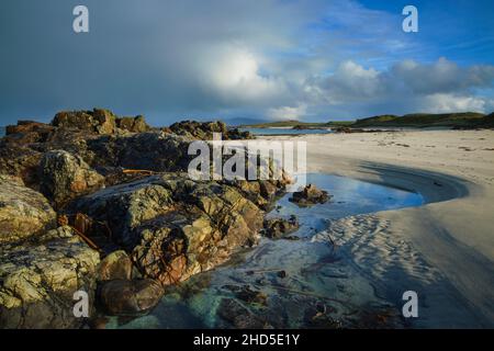 Traigh an t-Suidhe beach on the Isle of Iona. Stock Photo