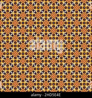 Orange and yellow color seamless pattern texture and template. Multicolored. Colorful ornamental graphic design. Colored mosaic ornaments. Vector illu Stock Vector