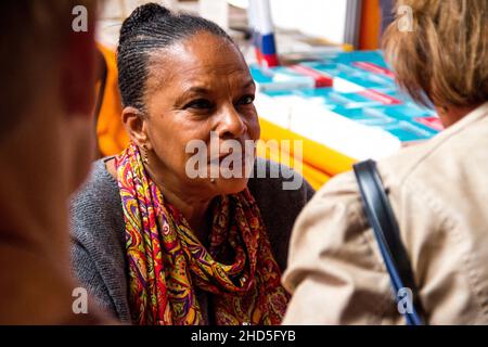 Christiane Marie Taubira is a French politician who served as Minister of Justice of France in the government of Prime Minister Jean-Marc Ayrault under President François Hollande from 2012 until 2016. France. Stock Photo