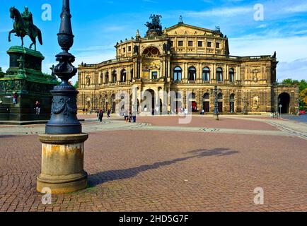 Semperoper the Opera house in Dresden Saxony Germany. Stock Photo