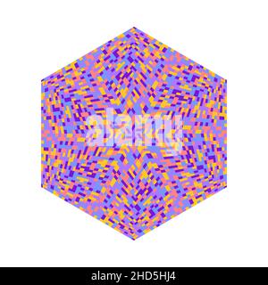 Geometrical isolated colorful tiled mosaic hexagon shape Stock Vector